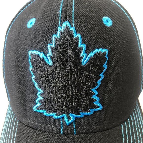 Authentic Adidas & NHL Toronto Maple Leafs Black & Blue Snapback Baseball Hat - Picture 2 of 10